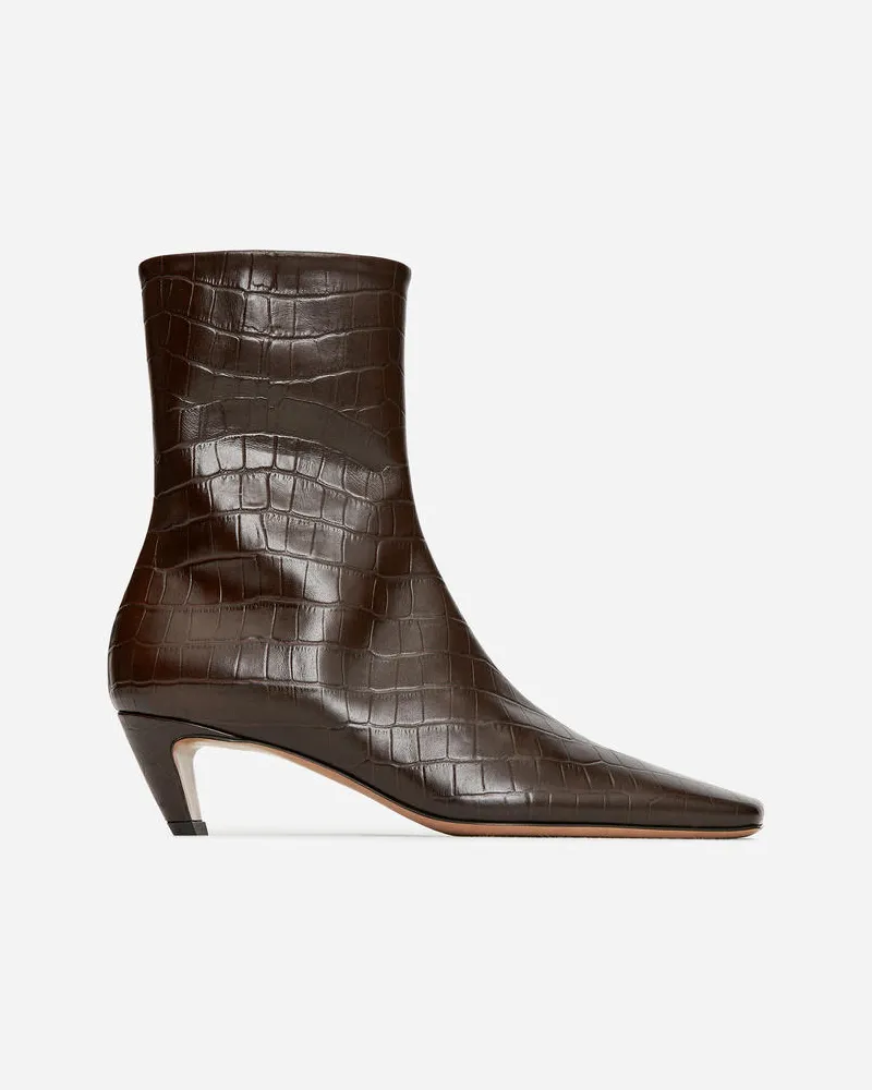 Arket Stiefeletten Mit Eckiger Zehenpartie - Braun Dunkelbraun
