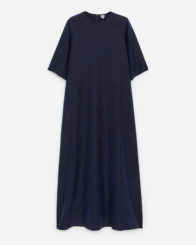 Arket T-Shirt-Kleid Aus Seide - Blau Dunkelblau