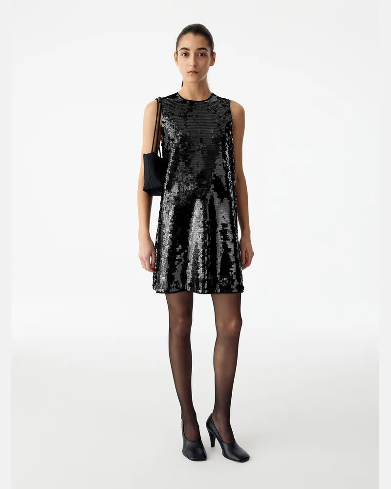Arket Pailletten-Minikleid -Schwarz Schwarz