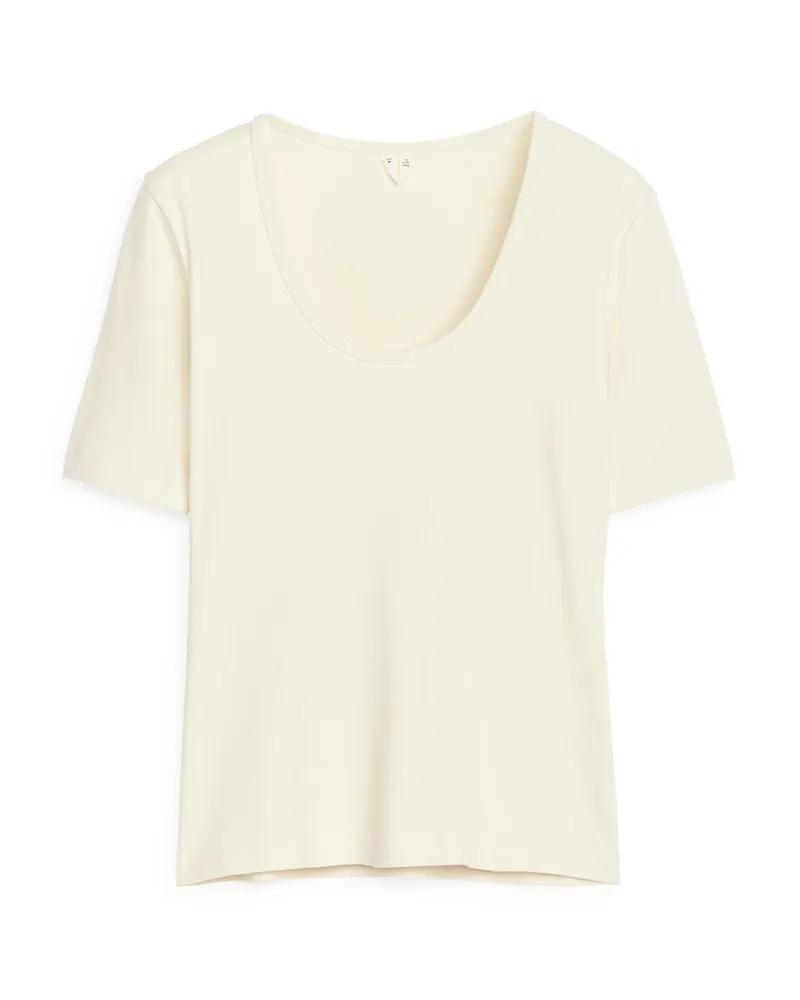Arket T-Shirt Mit U-Ausschnitt -Weiß Weiß