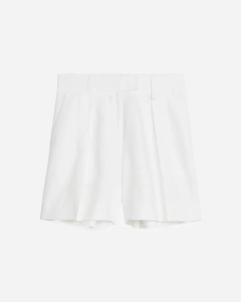 Arket Leinenshorts Mit Hohem Bund - Weiß Weiß
