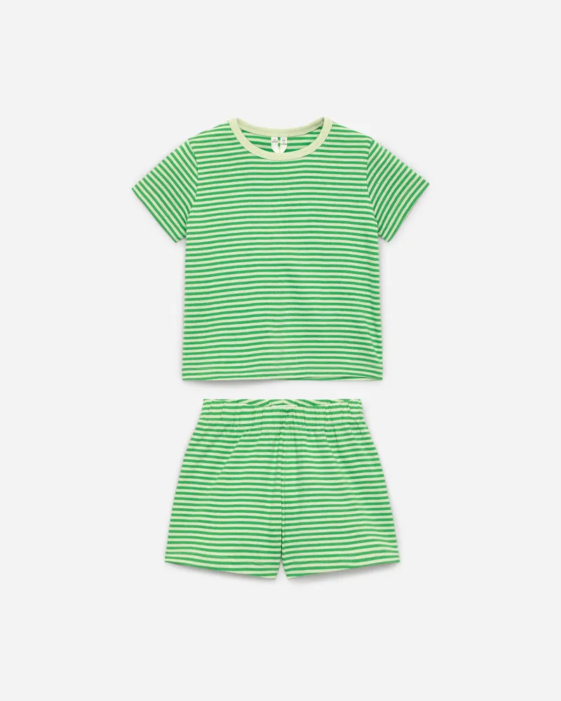 Arket Zweiteiliger Kurzer Pyjama Aus Jersey -Grün Grün