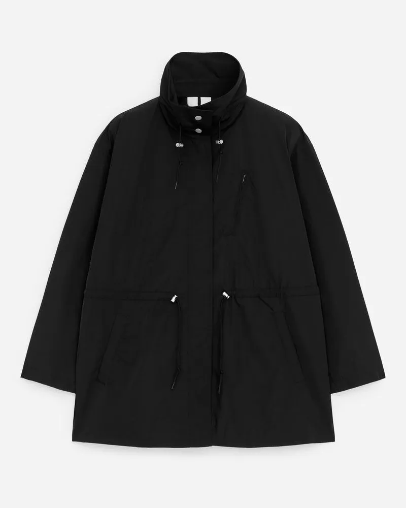 Arket Nylonjacke Mit Hohem Kragen -Schwarz Schwarz