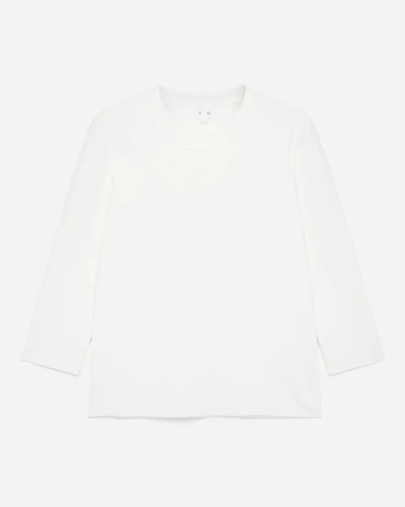 Arket Schmales Geripptes Shirt Mit 3/4-Ärmeln -Weiß Weiß