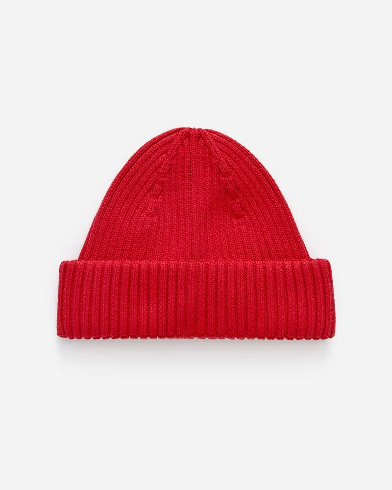 Arket Gerippte Baumwoll-Beanie -Rot Rot