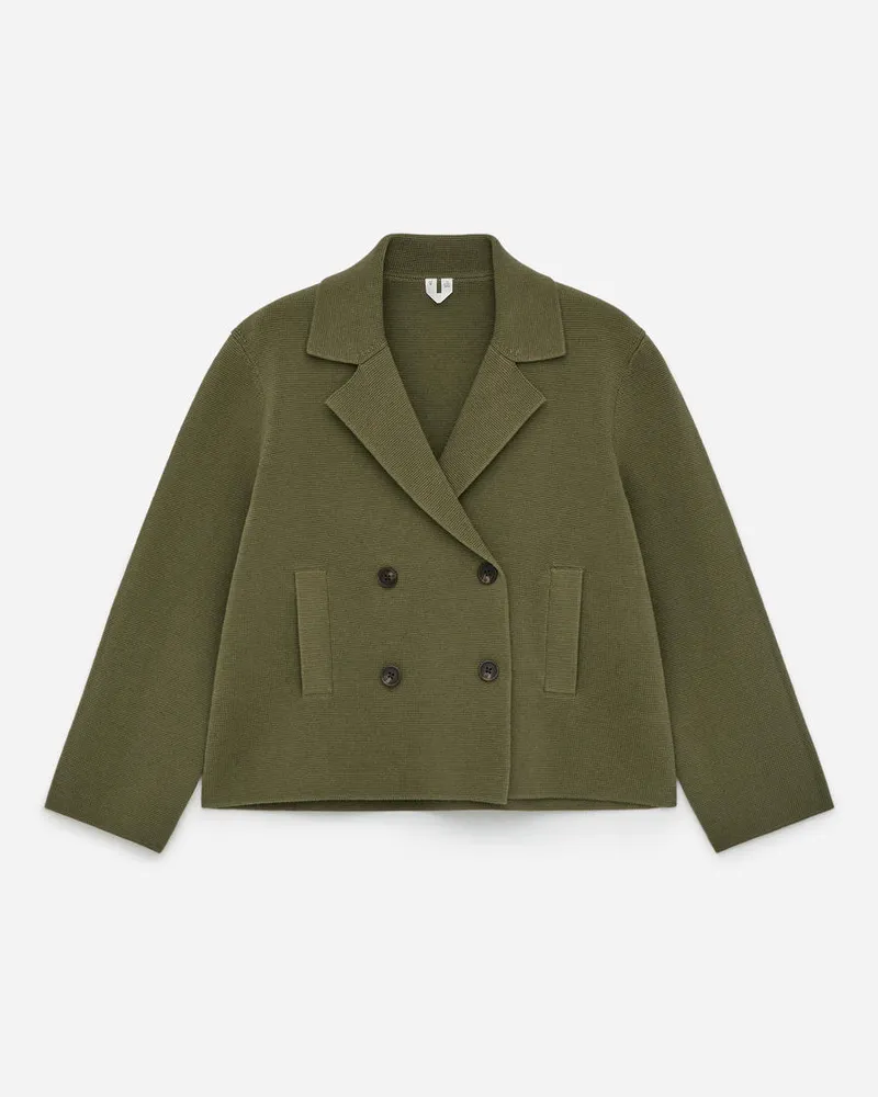 Arket Strickjacke Aus Baumwolle - Grün Khaki