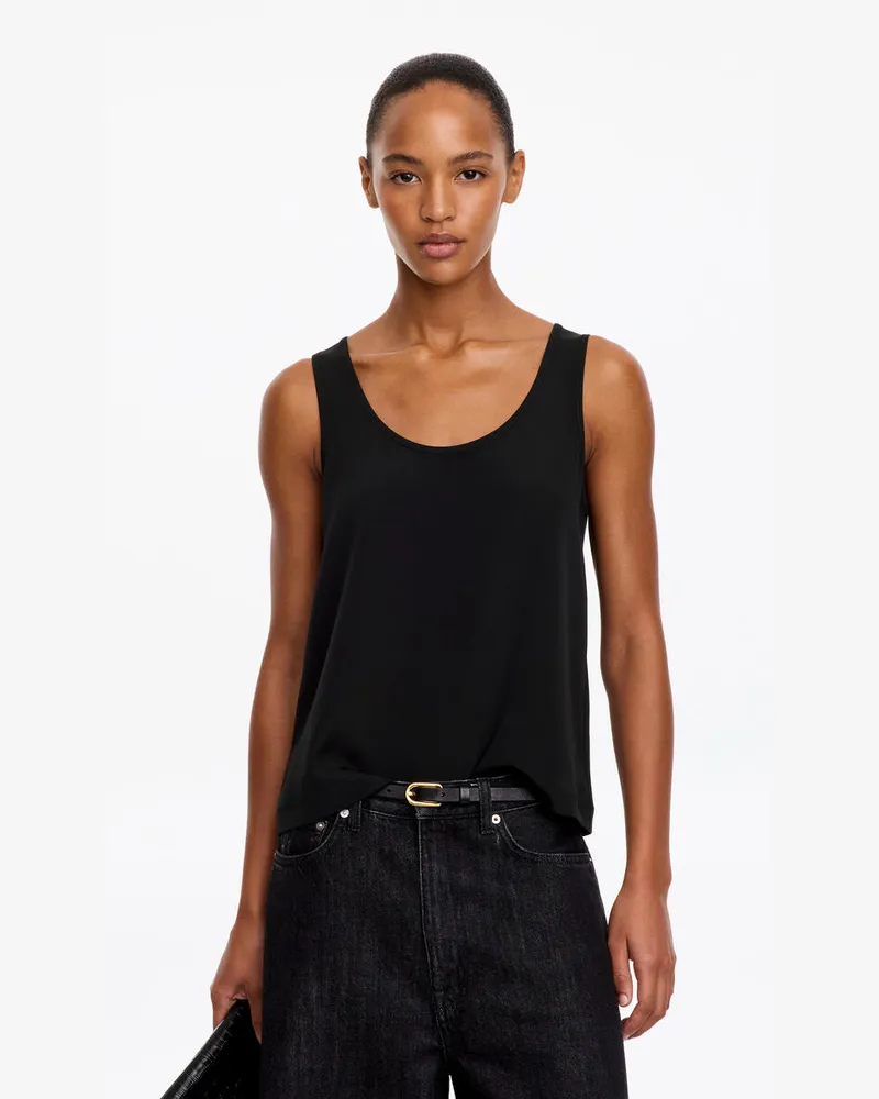Arket Schweres Tanktop Aus Seidenmischung -Schwarz Schwarz