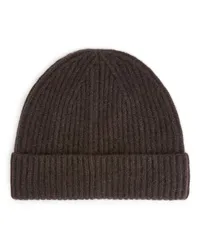 Arket Beanie aus Kaschmir Und Wolle Dunkelbraun