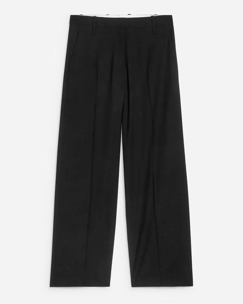 Arket Hose Mit Bügelfalten -Schwarz Schwarz
