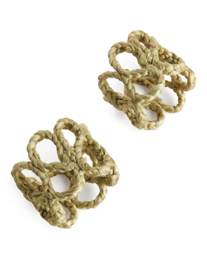 Arket Serviettenringe Im 2Er-Pack - Grün|Beige Hellgrün