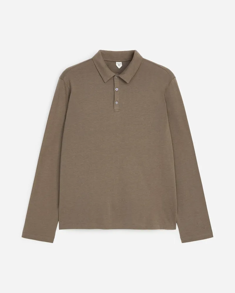 Arket Leichtes Poloshirt -Braun Braun
