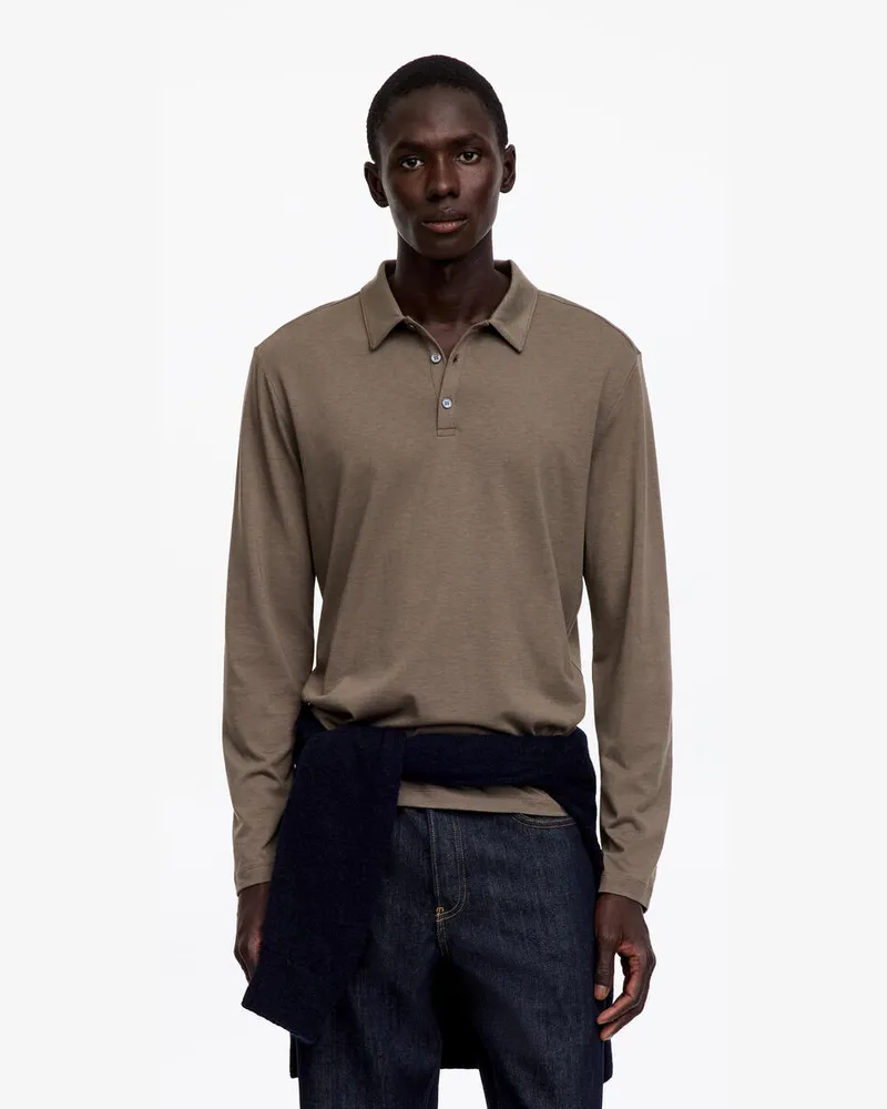 Arket Leichtes Poloshirt -Braun Braun