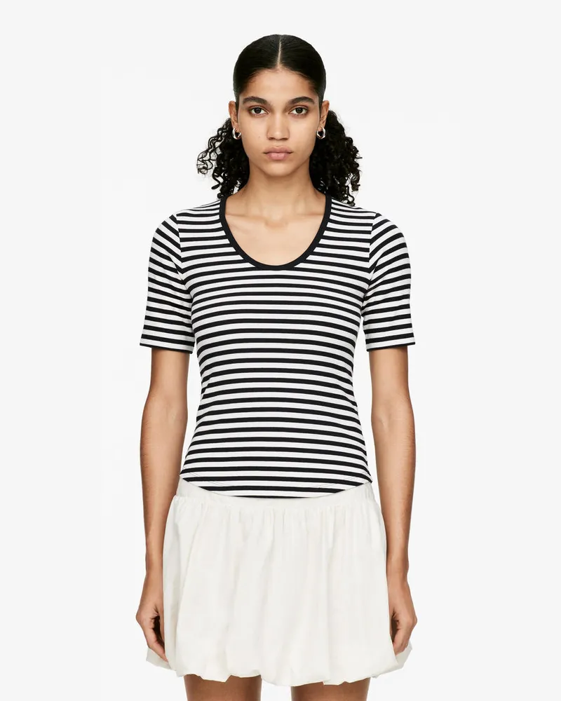 Arket Geripptes T-Shirt -Blau Blau