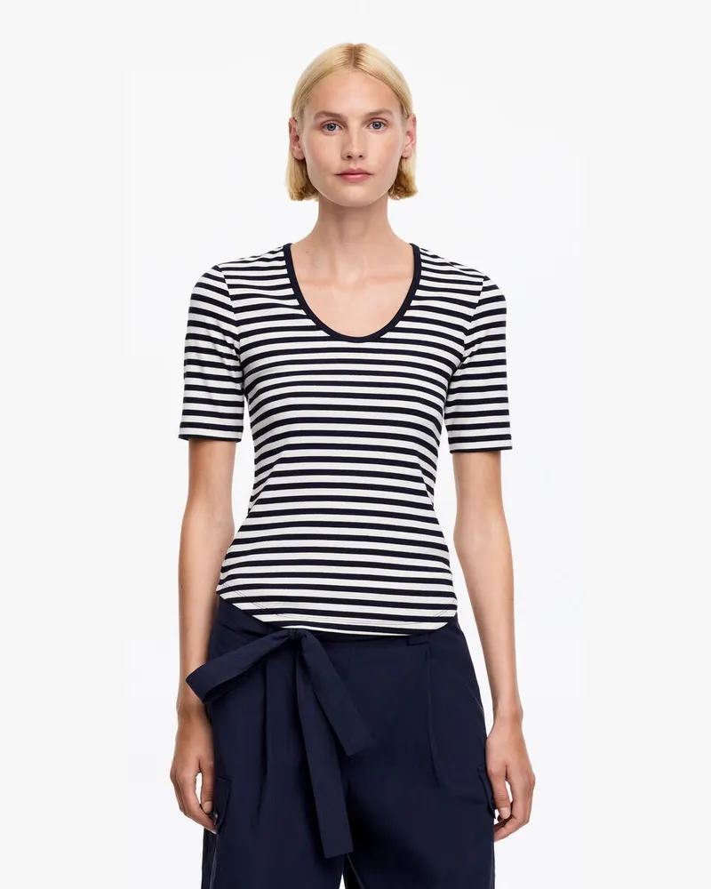 Arket Geripptes T-Shirt -Blau Blau