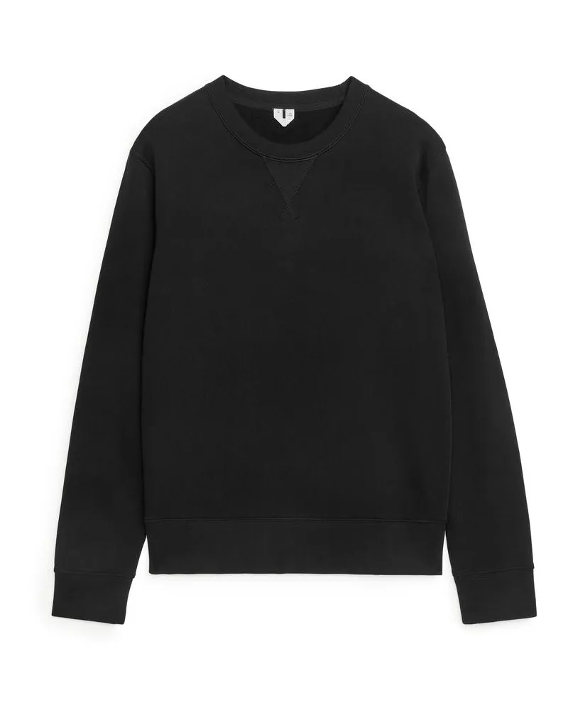 Arket Sweatshirt Aus French Terry - Schwarz Schwarz