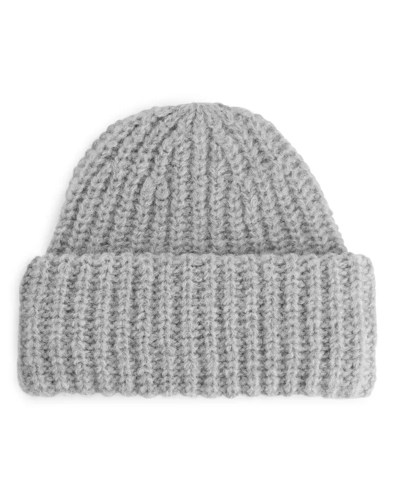 Arket Beanie Aus Wolle Und Alpaka -Grau Grau
