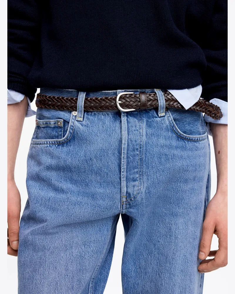 Arket Flechtgürtel Aus Leder -Braun Braun