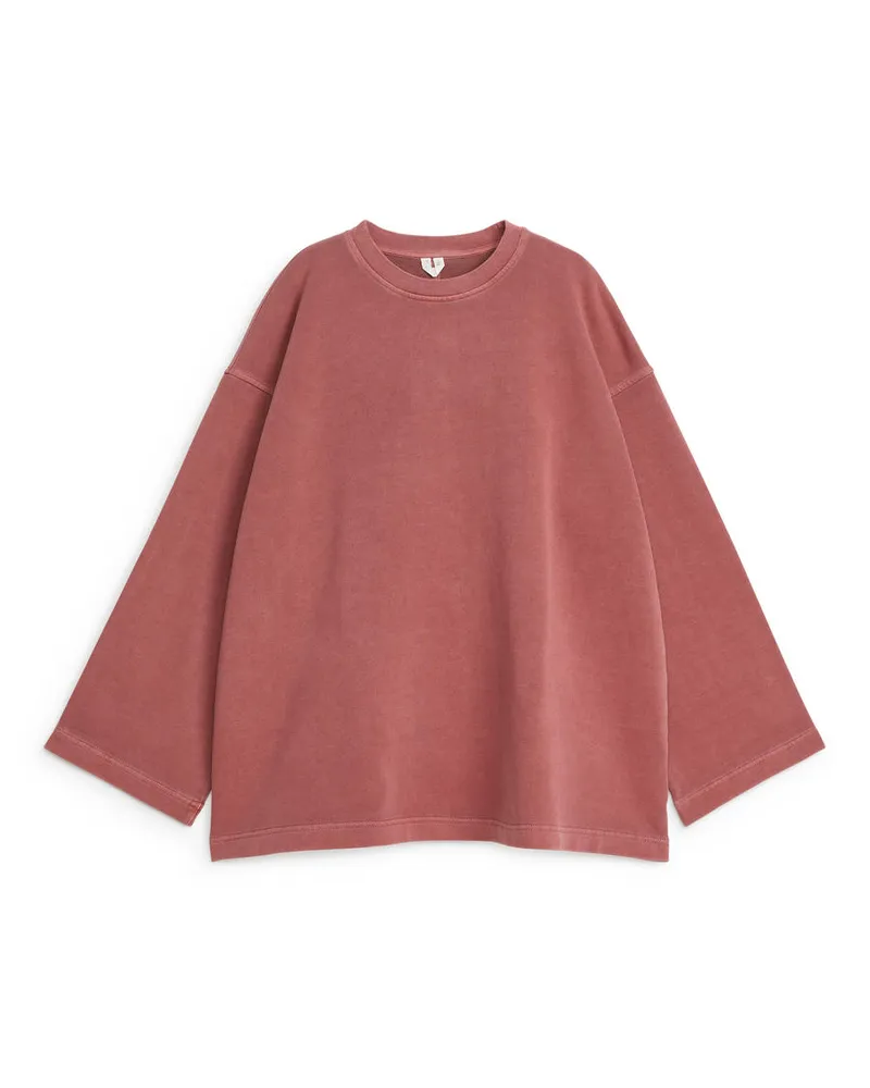 Arket Lockeres Sweatshirt Aus Frottee - Rot|Braun Rotbraun