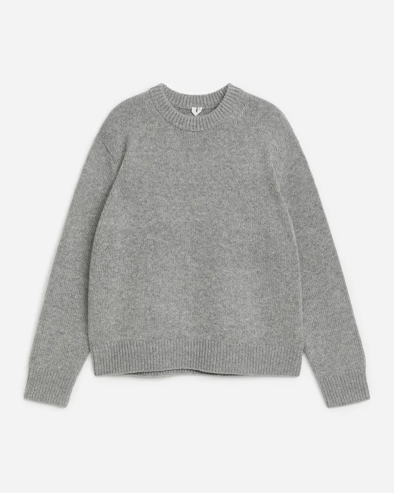 Arket Strickpullover Aus Schwerer Wollmischung - Grau Grau