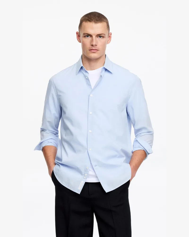 Arket Hemd Aus Baumwolle Und Lyocell -Blau Blau