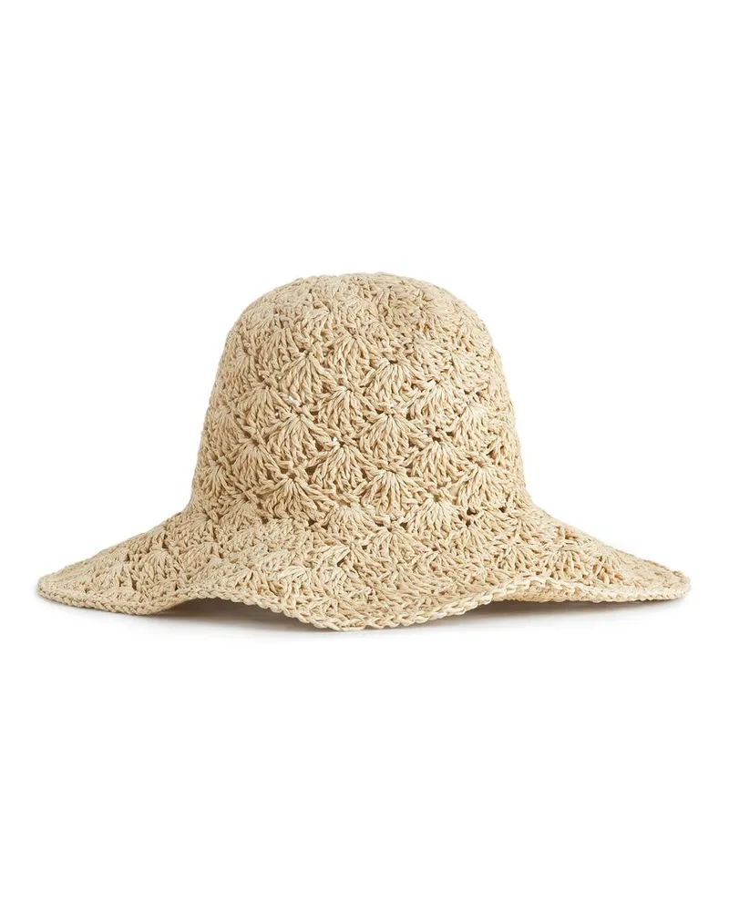 Arket Gehäkelter Strohhut - Beige Hellbeige