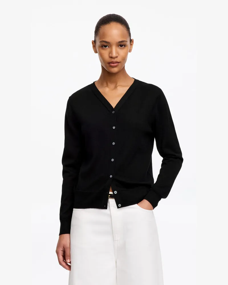Arket Strickjacke Aus Merinowolle -Schwarz Schwarz