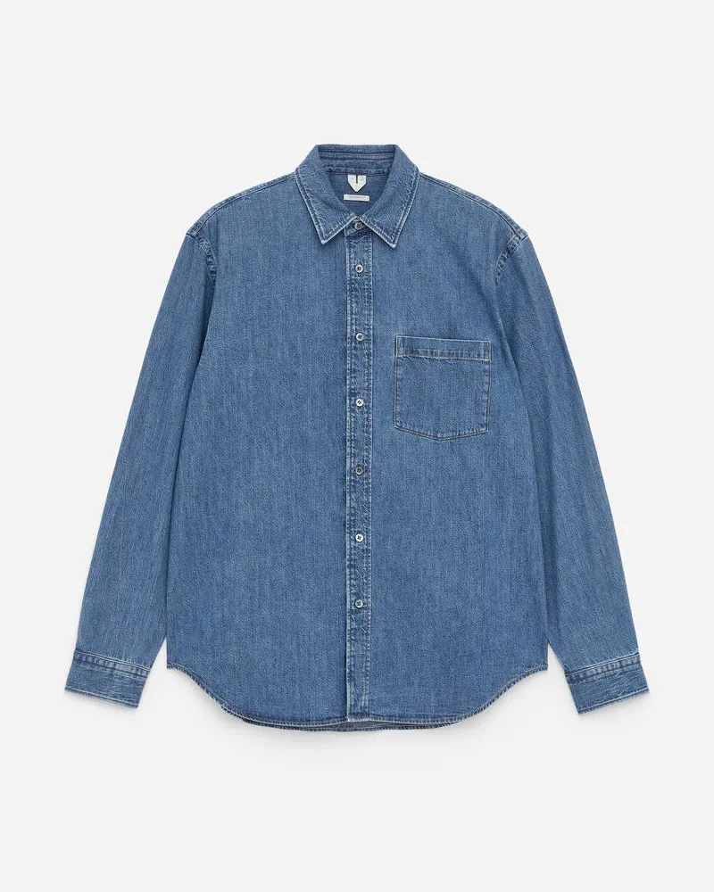 Arket Legeres Jeanshemd - Blau Blau