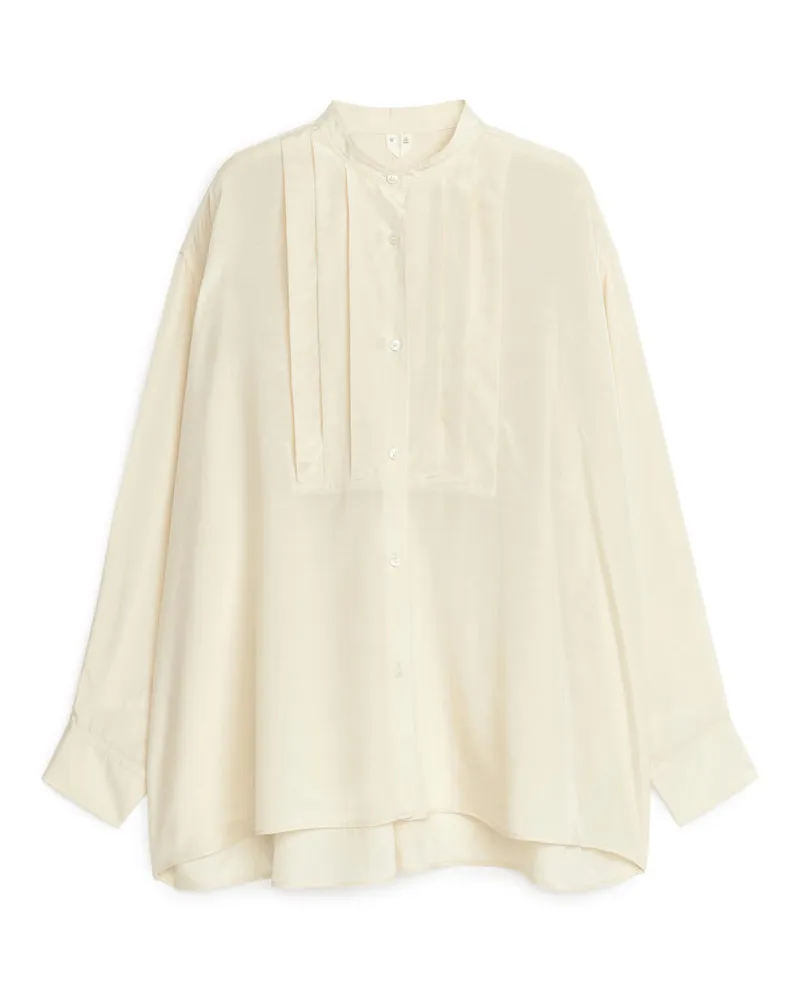 Arket Fließende Smoking-Hemdbluse - Gelb|Beige Hellgelb
