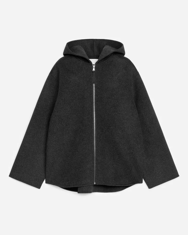 Arket Jacke Mit Kapuze Aus Wollmischung -Grau Grau