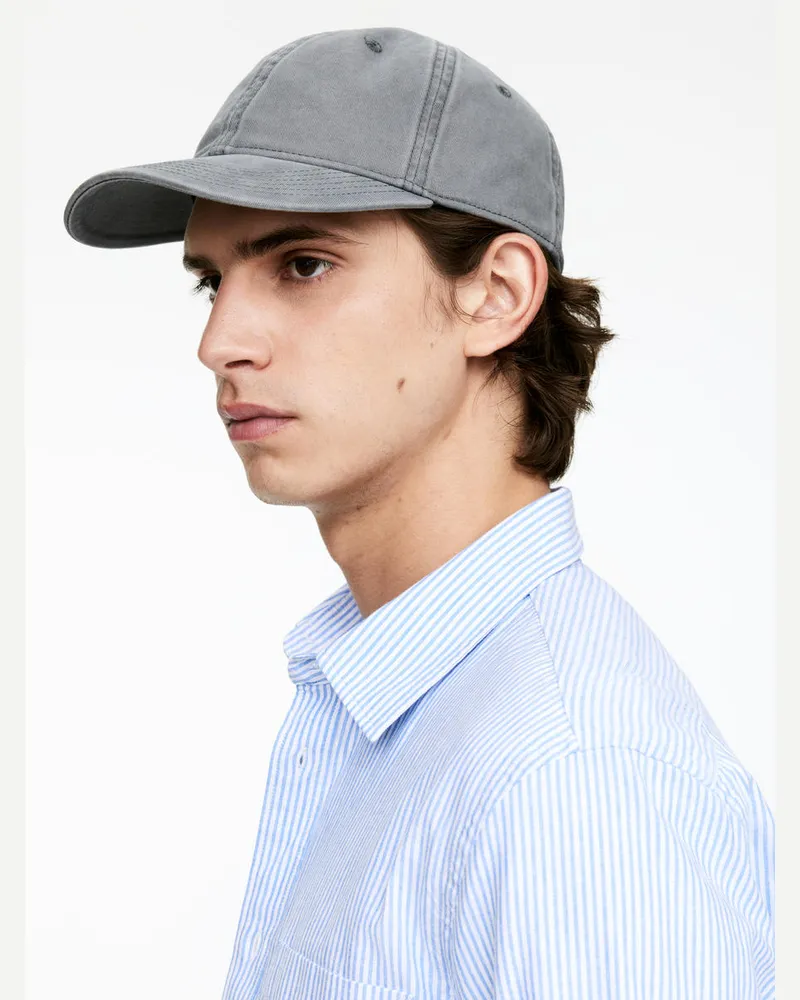 Arket Cap Aus Gewaschener Baumwolle -Grau Grau