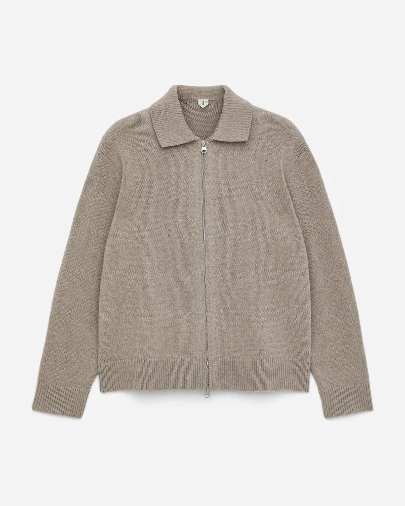 Arket Strickjacke Aus Wolle Mit Reißverschluss -Beige Beige