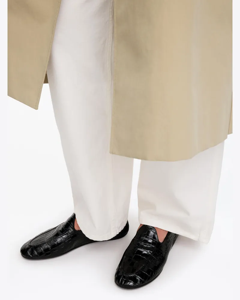 Arket Loafer Aus Leder Mit Krokodilprägung -Schwarz Schwarz