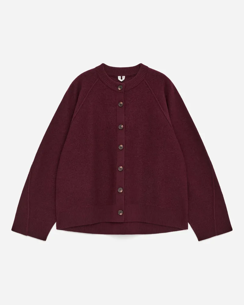 Arket Strickjacke Aus Wollwalk -Rot Rot
