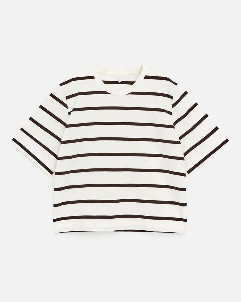 Arket Kastiges Signature-T-Shirt -Weiß Weiß