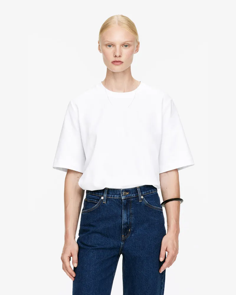 Arket ALBA Kastiges T-Shirt -Weiß Weiß