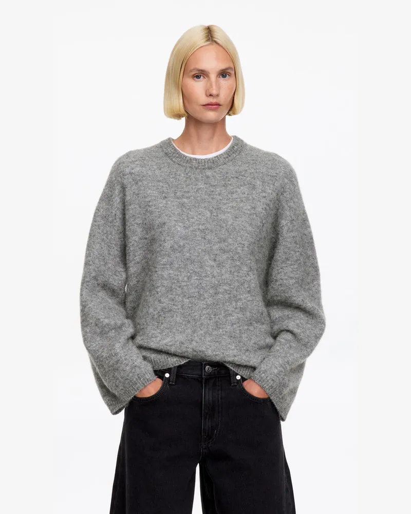 Arket Pullover Aus Alpakawolle Und Wolle -Grau Grau