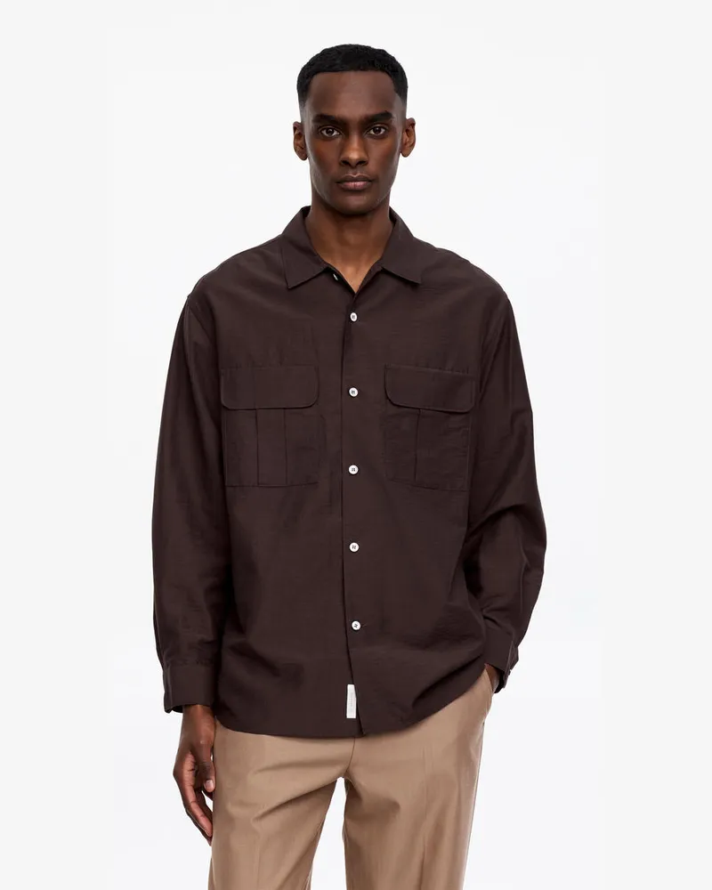 Arket Oversize-Hemd Aus Lyocell-Mischung -Braun Braun