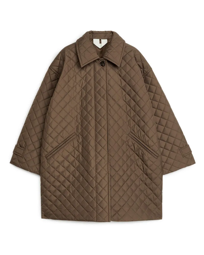 Arket Oversize-Steppmantel - Braun Dunkles