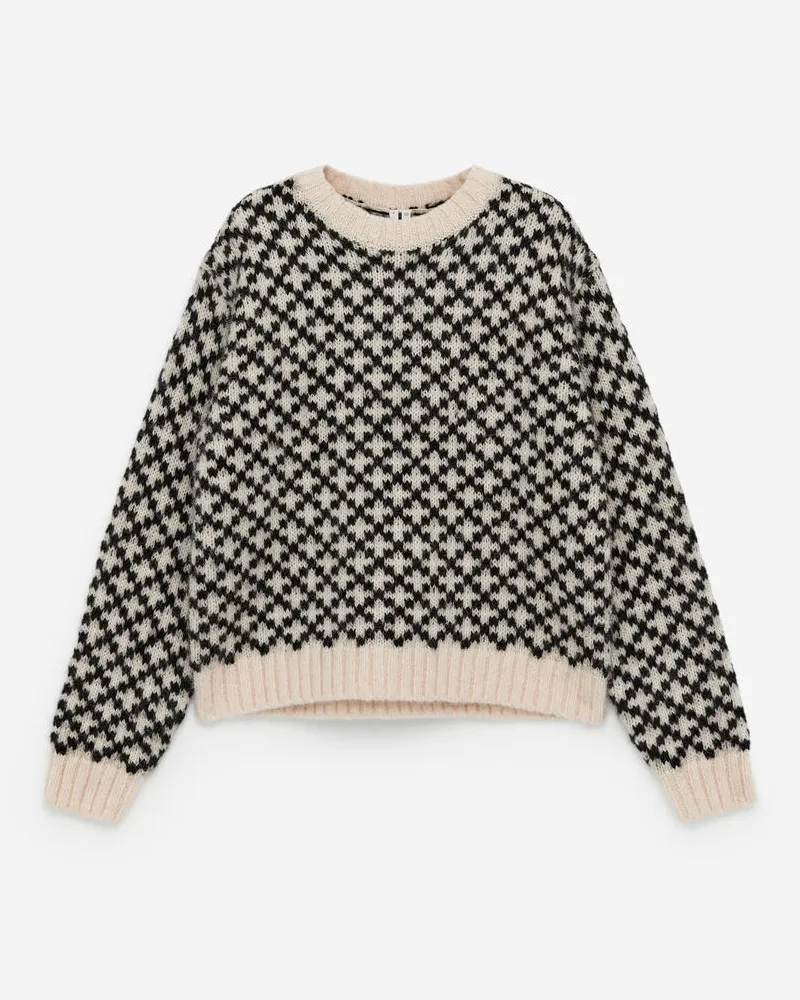 Arket Pullover Aus Wolle Und Alpaka - Beige|Schwarz|Mehrfarbig Schwarz