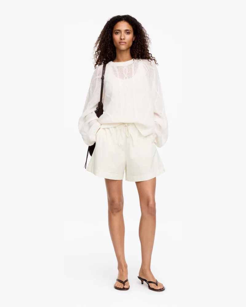 Arket Popeline-Shorts Mit Kordelzug -Weiß Weiß