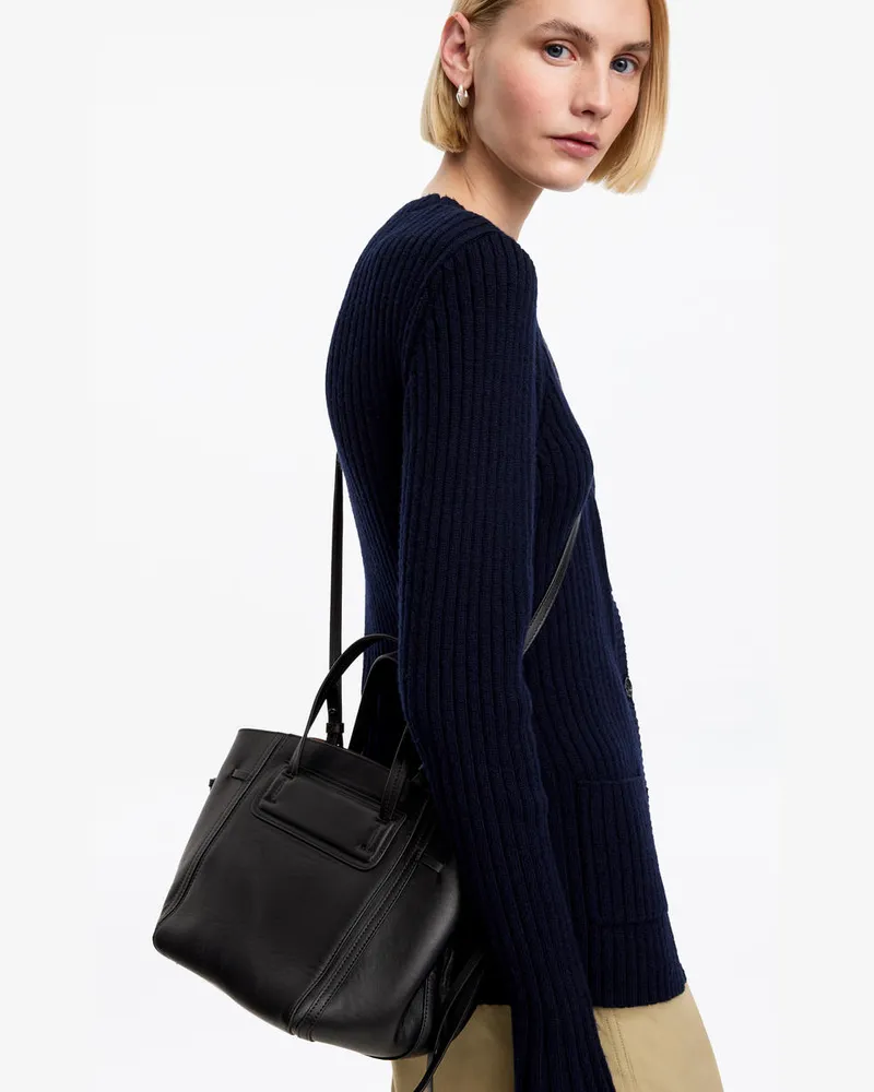 Arket Tragetasche Aus Leder -Schwarz Schwarz