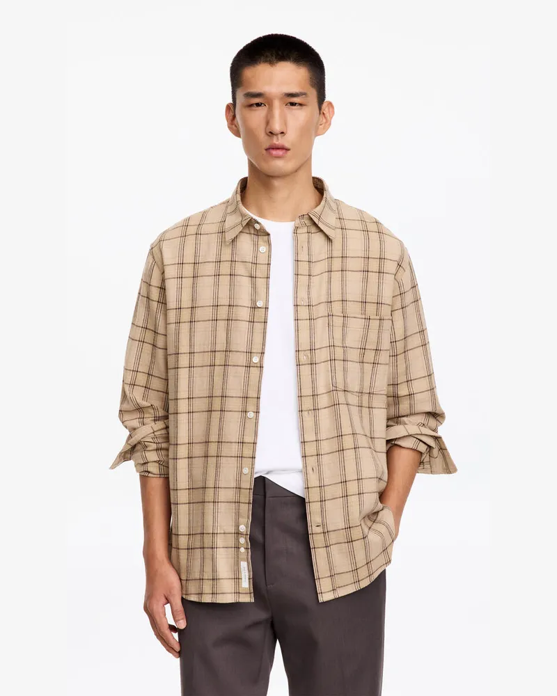 Arket Hemd Aus Gebürstetem Flanell -Beige Beige