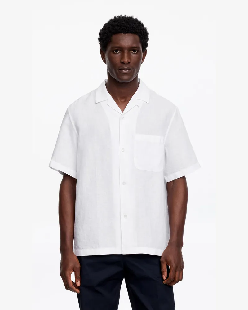 Arket Lockeres Hemd Mit Kubanischem Kragen -Weiß Weiß