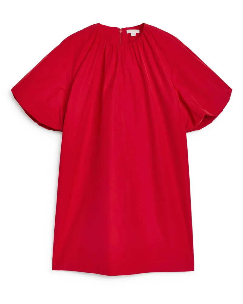 Arket Kleid Mit Ballonärmeln - Rot Rot
