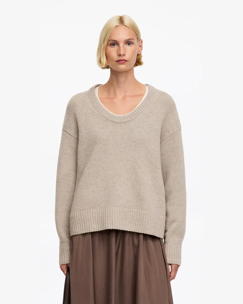 Arket Lockerer Wollpullover -Beige Beige