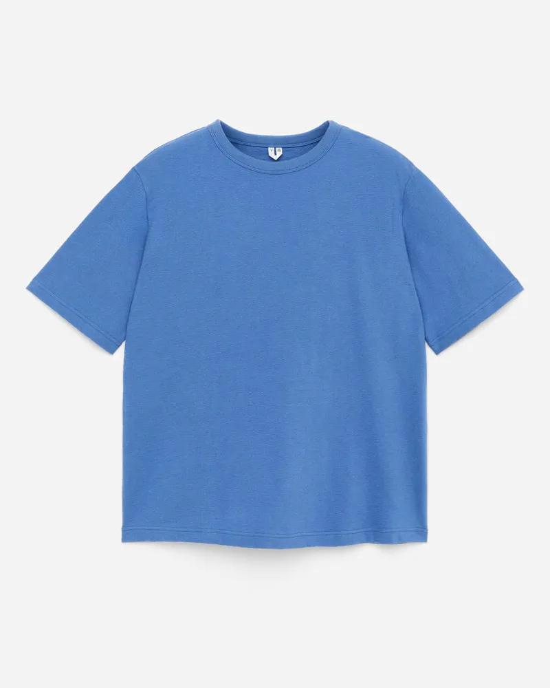 Arket Lockeres Bouclé-T-Shirt -Blau Blau