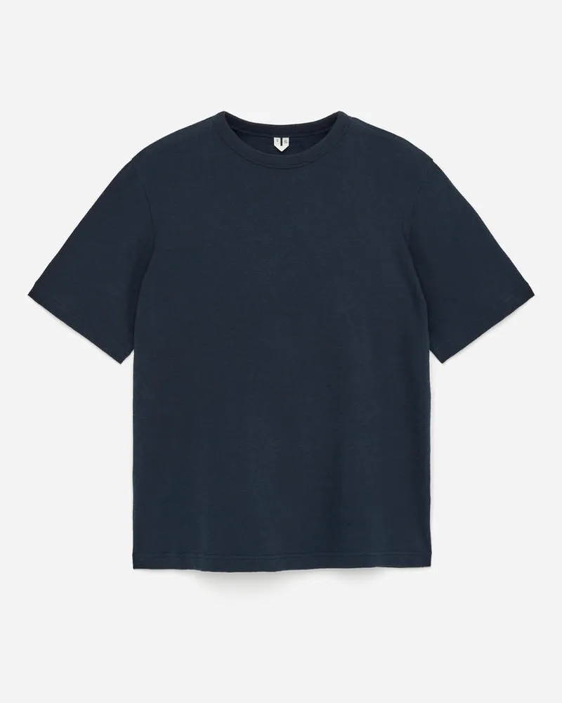 Arket Lockeres Bouclé-T-Shirt -Blau Blau