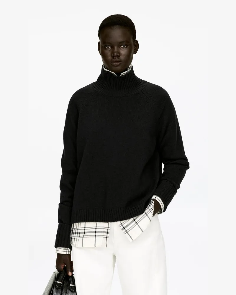 Arket Wollpullover Mit Rollkragen -Schwarz Schwarz