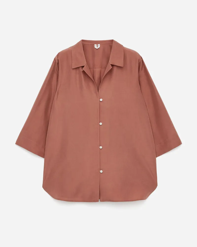 Arket Legere Seidenbluse - Orange Rostrot