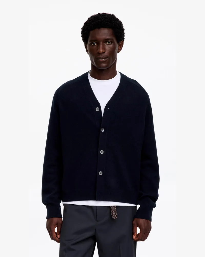 Arket Feinstrickjacke Aus Wolle -Blau Blau